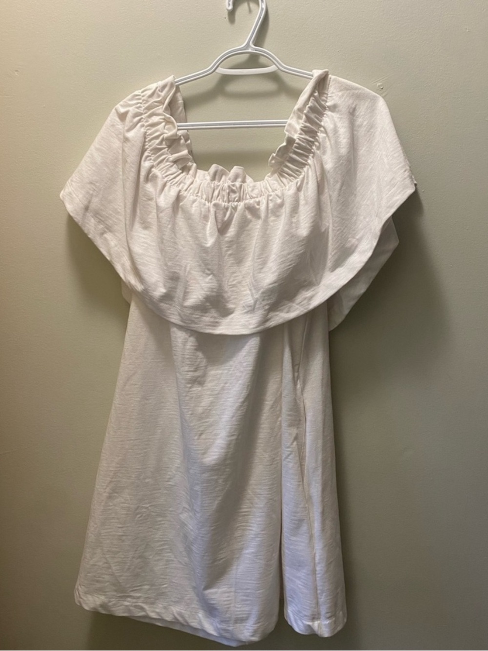 H&M White Off-Shoulder Ruffle Mini Dress - Picture 6 of 9